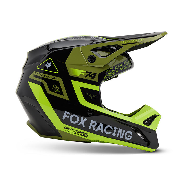 2025 Fox V1 Race Spec Green Motocross Helmet