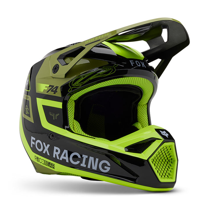 2025 Fox V1 Race Spec Green Motocross Helmet