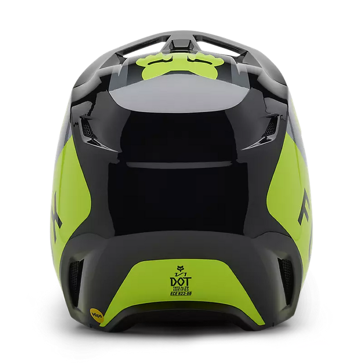 2025 Fox Youth V1 Lean Grey Yellow Helmet