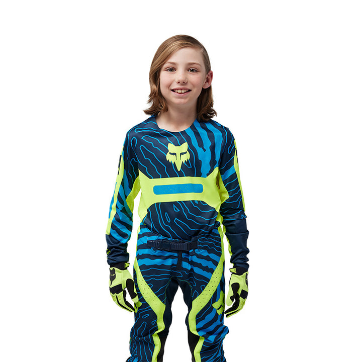 2025 Fox Youth Flexair Impression Blue Yellow Kit Combo