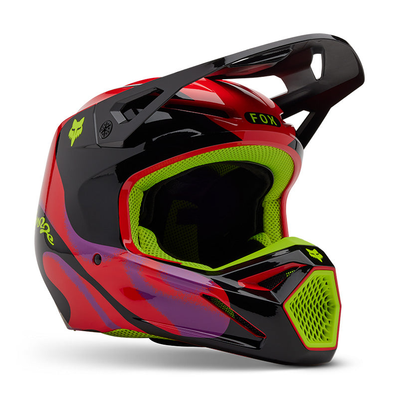 2025 Fox V1 Emotion Red Motocross Helmet