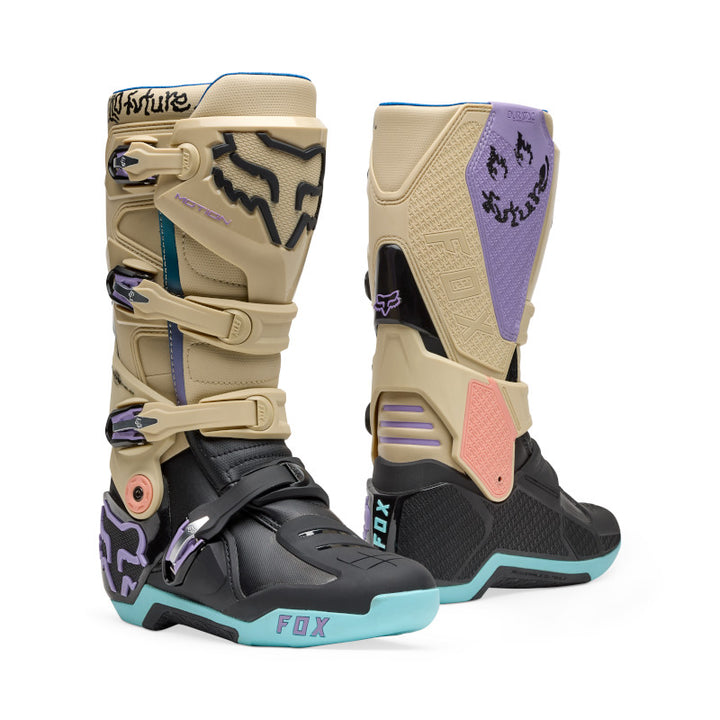 Fox Spring Hello Future Motion MX Boots Ash Blue Purple