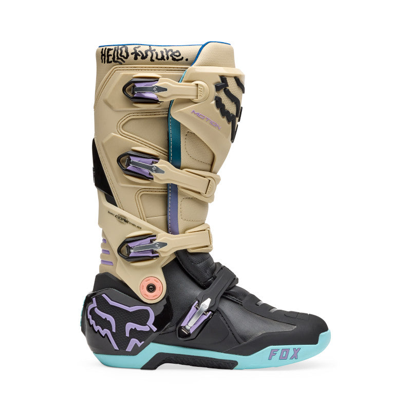 Fox Spring Hello Future Motion MX Boots Ash Blue Purple