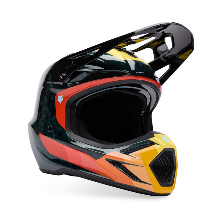 2025 Spring Fox V3 RS Grid Black Orange Motocross Helmet