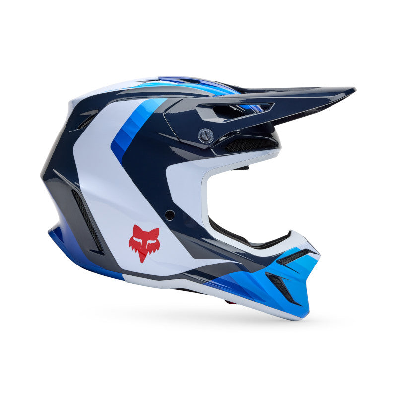 2025 Spring Fox V3 Fade White Blue Motocross Helmet