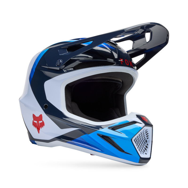 2025 Spring Fox V3 Fade White Blue Motocross Helmet