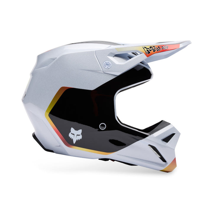 2025 Spring Fox V1 Hello Future White Motocross Helmet