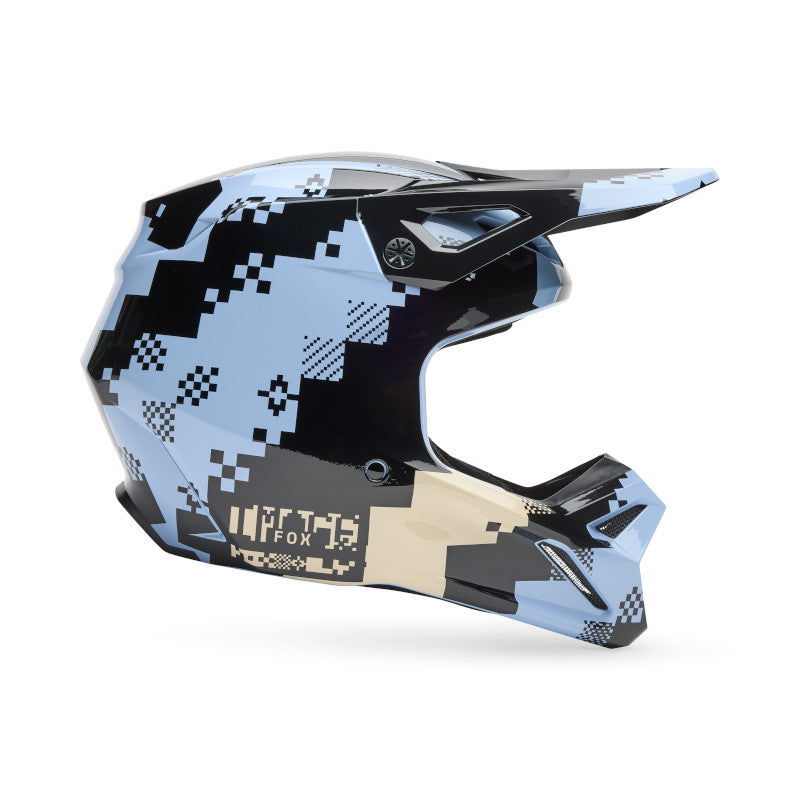 2025 Spring Fox V1 Digi Image Blue Motocross Helmet