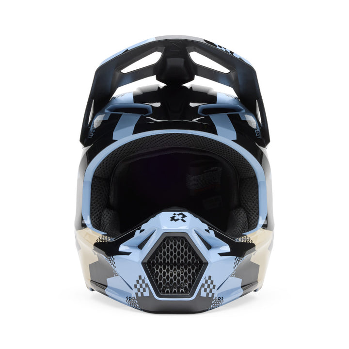 2025 Spring Fox V1 Digi Image Blue Motocross Helmet