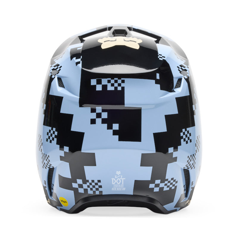 2025 Spring Fox V1 Digi Image Blue Motocross Helmet