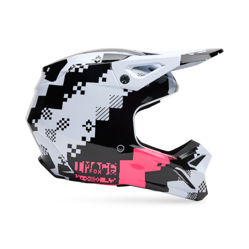 2025 Spring Fox V1 Digi Image Black Pink Motocross Helmet