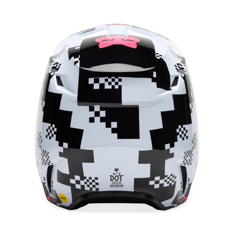 2025 Spring Fox V1 Digi Image Black Pink Motocross Helmet