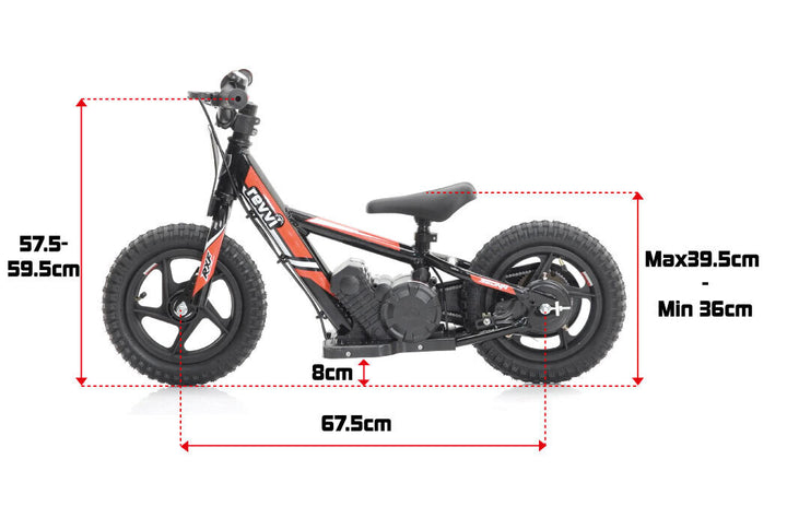 Revvi 12" Black Kids Electric Balance Bike