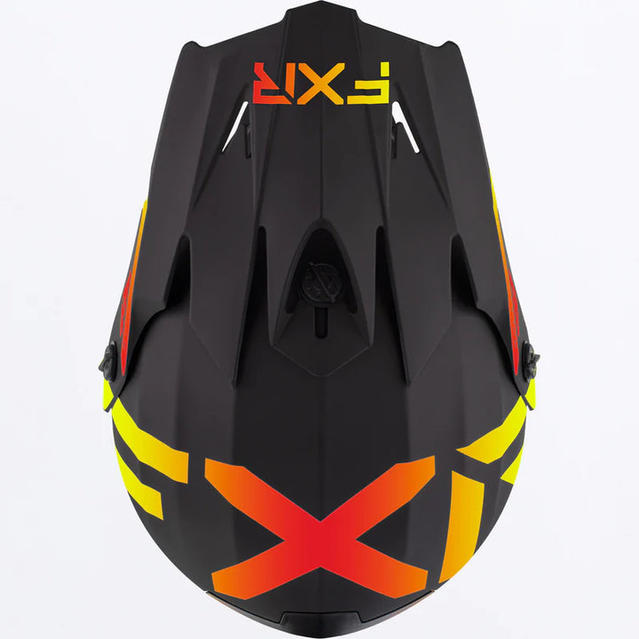 2023 YOUTH FXR Legion Helmet Black Yellow Orange