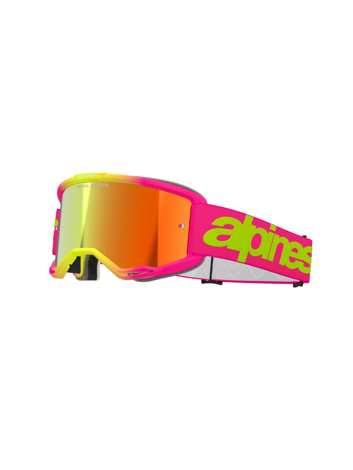 Alpinestars Vision 5 Wordmark Goggle Pink Yellow Mirror Red Lens