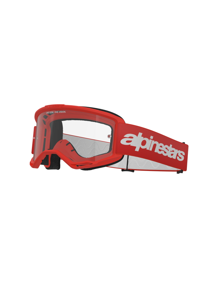 Alpinestars Vision 3 Wordmark Goggle Red Clear Lens