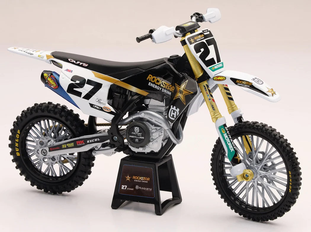 MALCOLM STEWART HUSQVARNA ROCKSTAR FACTORY 1:12 SCALE DIECAST MX MODEL BIKE