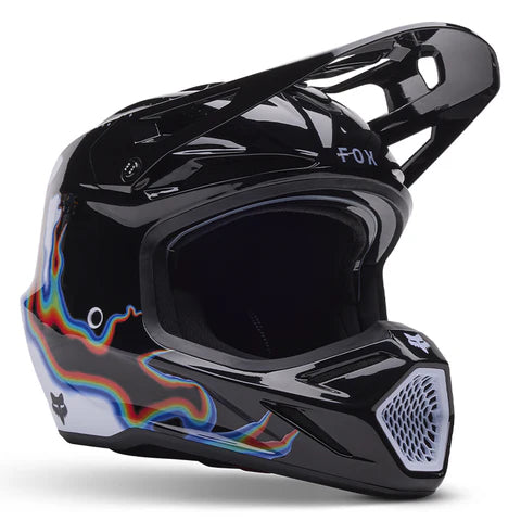 Limited Edition Scans FOX V3 RS Black White MX Helmet