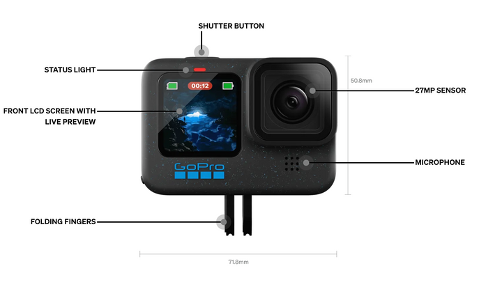 GoPro HERO12 BLACK Bundle - includes SD Card & Case