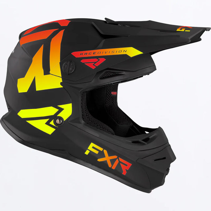 2023 YOUTH FXR Legion Helmet Black Yellow Orange