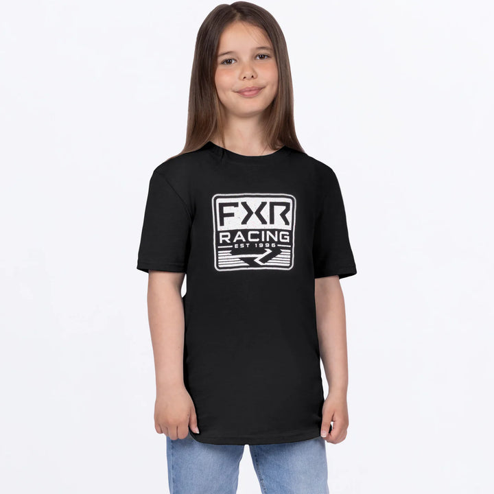 FXR Youth Emblem Premium Tee Black Splatter