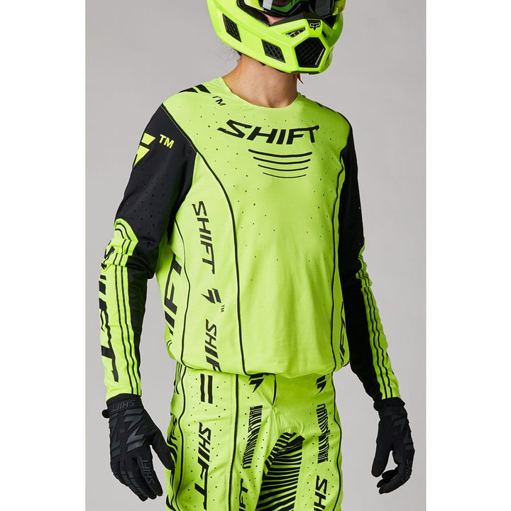 2021 Shift MX Blue Label CUDA Flo Yellow Motocross Kit Combo