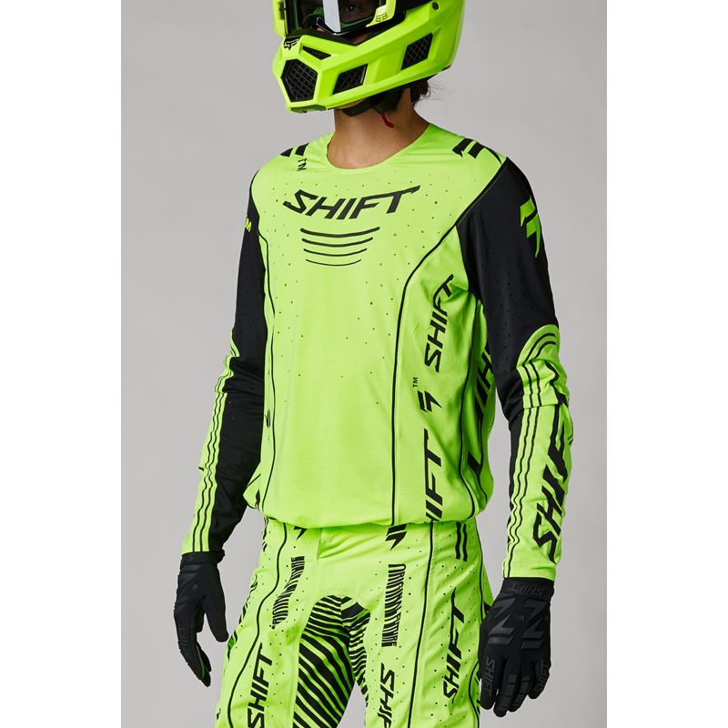 2021 Shift MX Blue Label CUDA Flo Yellow Motocross Kit Combo