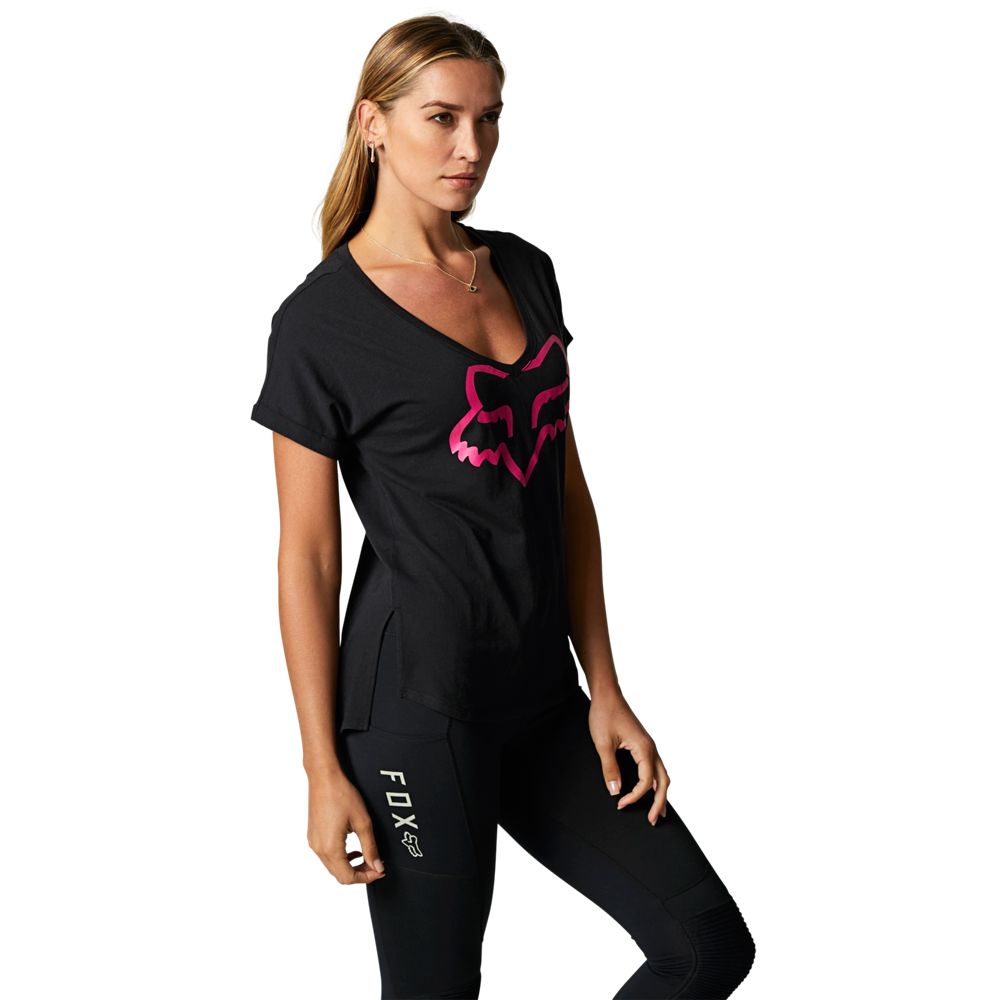 Fox Ladies Boundary Tee Black Pink