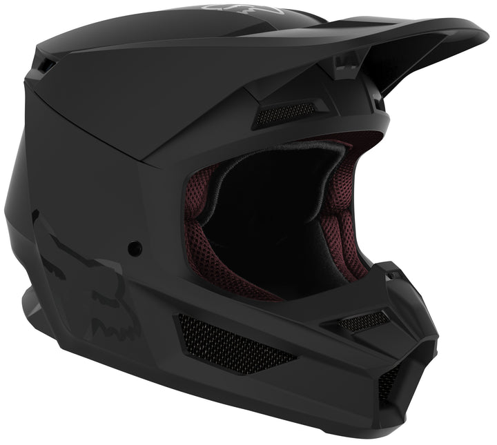 2021 Youth Fox V1 Matte Black Motocross Helmet