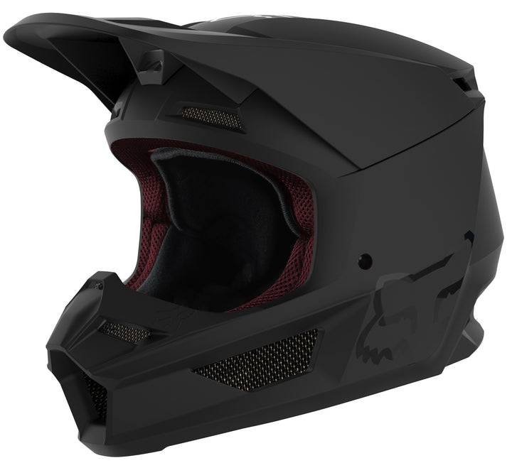 2021 Youth Fox V1 Matte Black Motocross Helmet