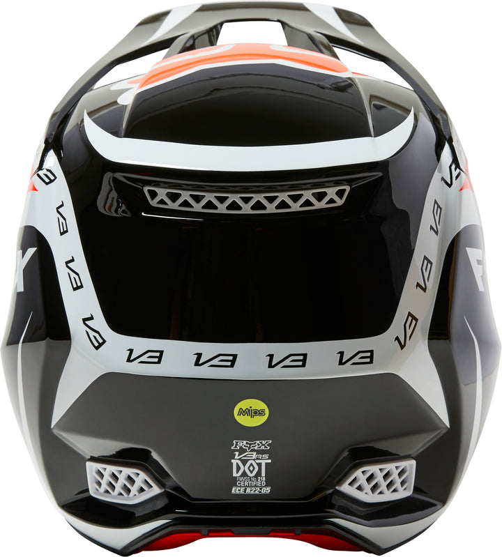 Fox V3 RS DVIDE Black White Orange Motocross Helmet