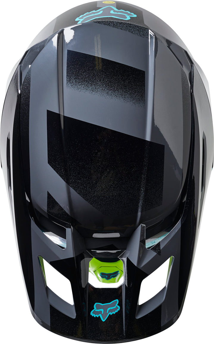 Fox V2 RKANE Grey Blue Yellow Motocross Helmet