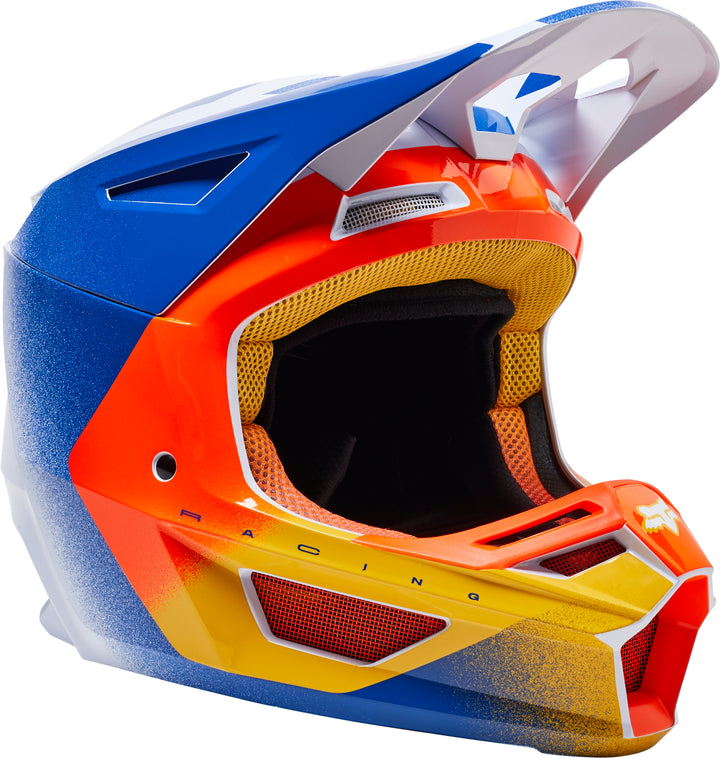 Fox V2 RKANE Blue Orange Motocross Helmet