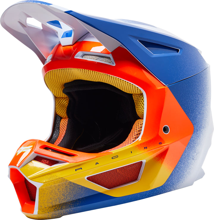 Fox V2 RKANE Blue Orange Motocross Helmet