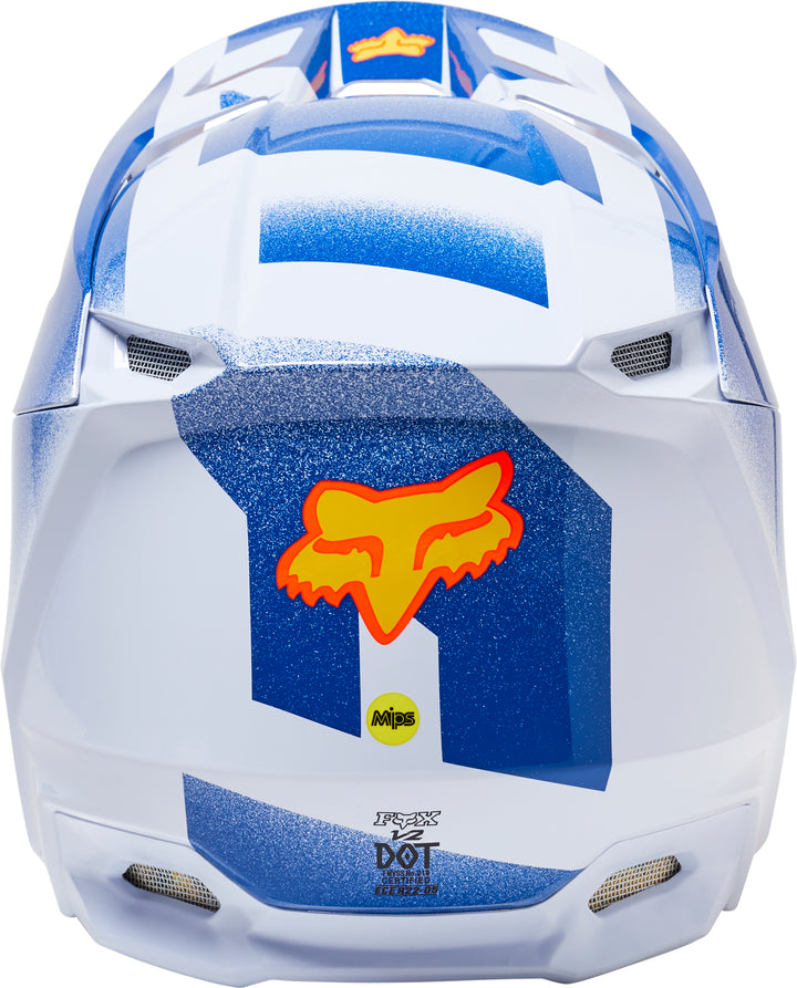 Fox V2 RKANE Blue Orange Motocross Helmet