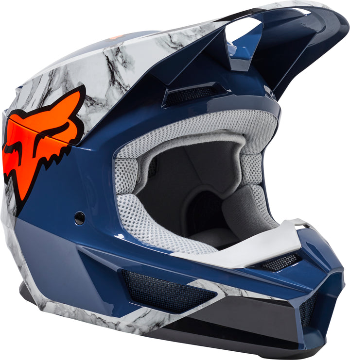 SPRING 2022 Fox V1 KARRERA Blue Grey Motocross Helmet