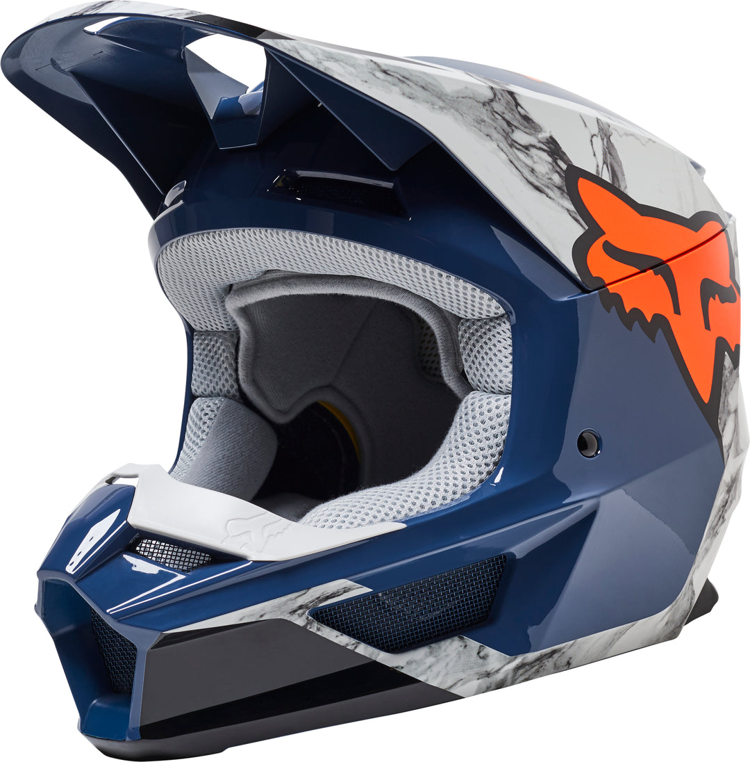 SPRING 2022 Fox V1 KARRERA Blue Grey Motocross Helmet