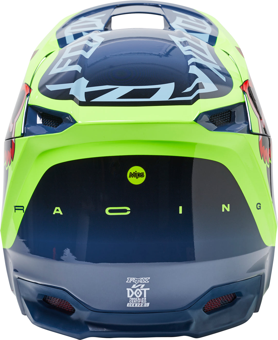 SPRING 2022 Fox V1 VENZ Blue Yellow Motocross Helmet