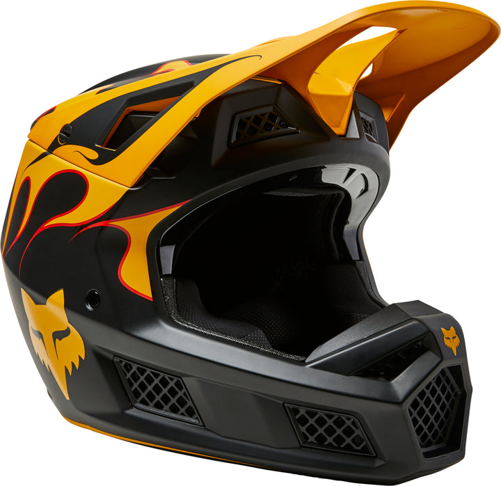 Fox SUPR TRIK Limited Edition V3 RS Yellow Black Motocross Helmet