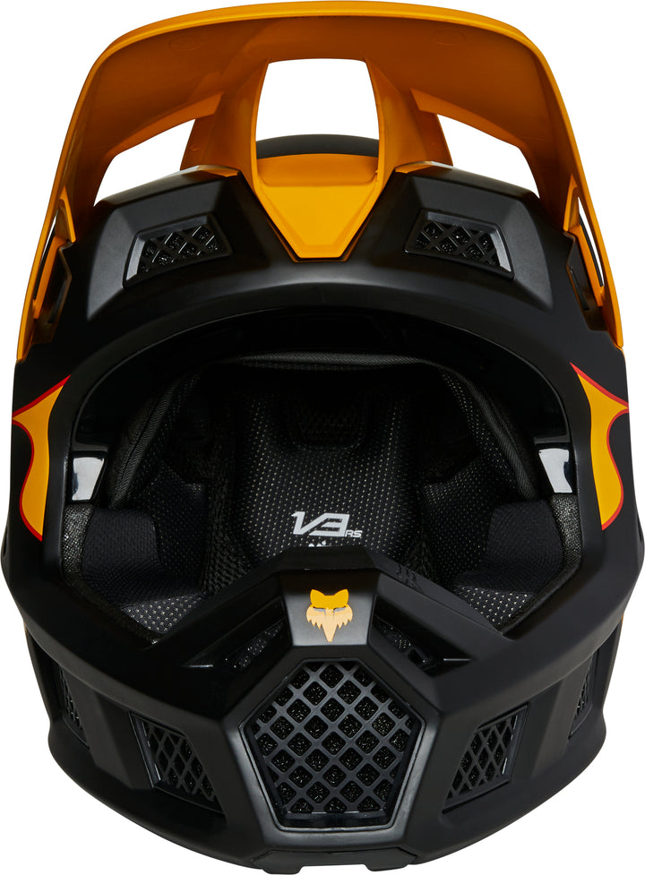 Fox SUPR TRIK Limited Edition V3 RS Yellow Black Motocross Helmet