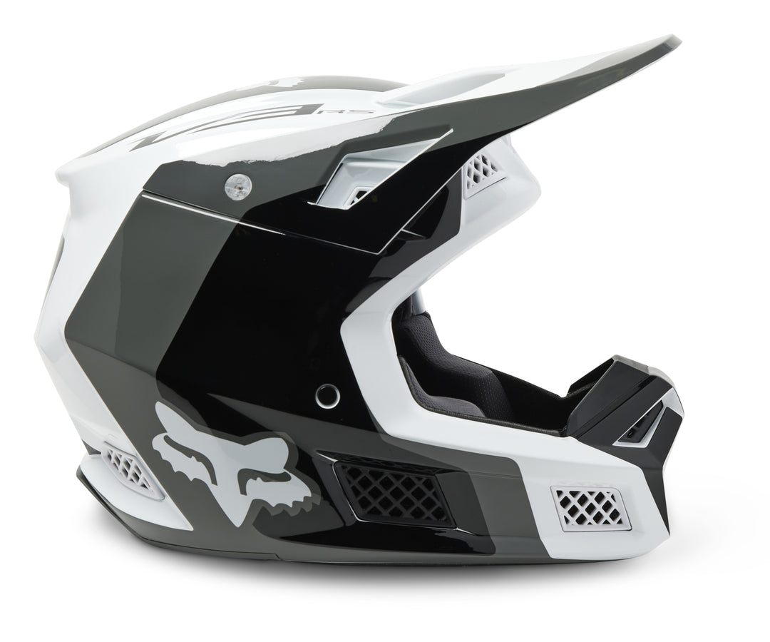 Fox V3 RS EFEKT Black White Motocross Helmet