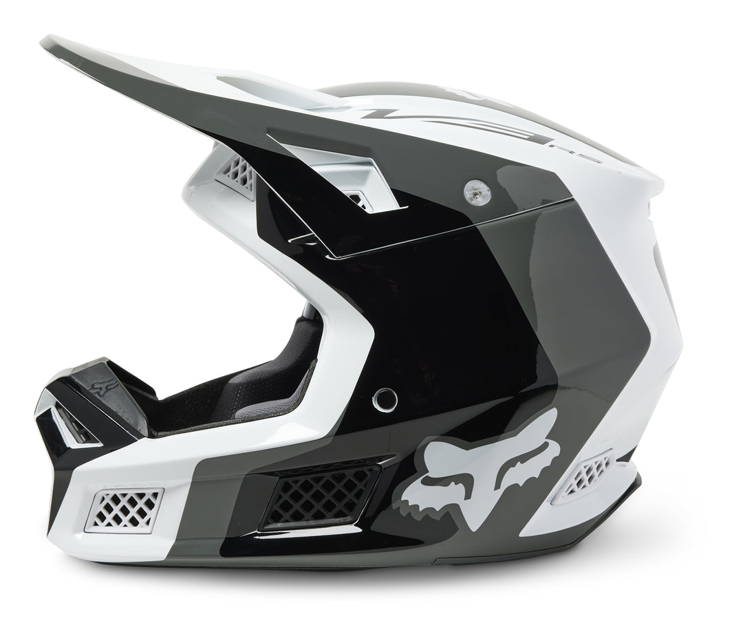 Fox V3 RS EFEKT Black White Motocross Helmet