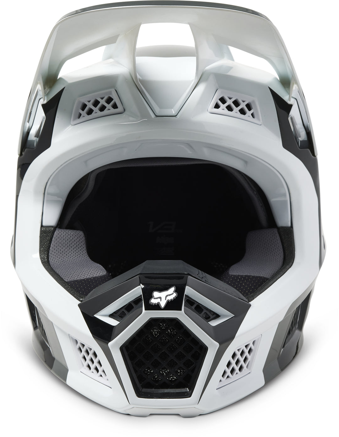 Fox V3 RS EFEKT Black White Motocross Helmet