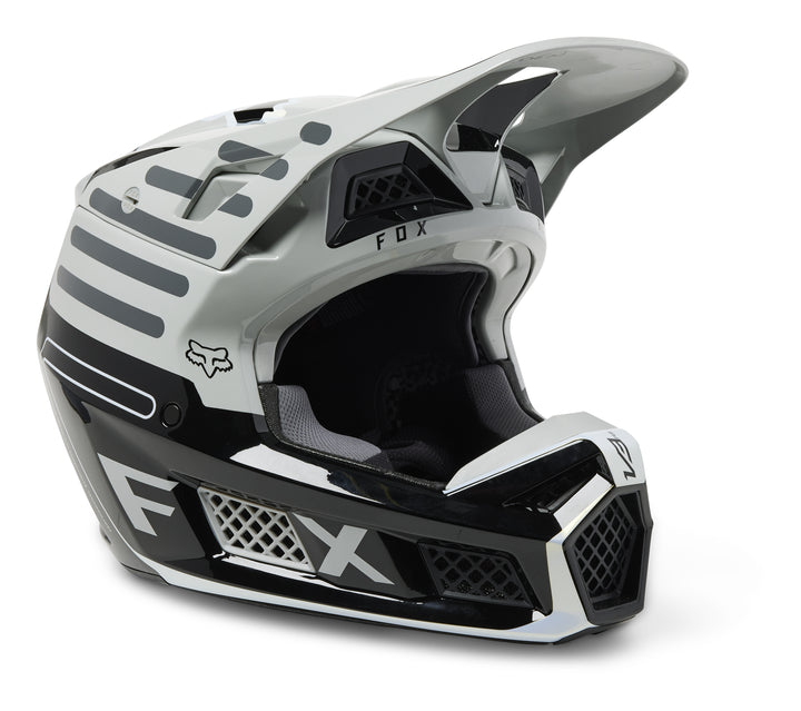 Fox V3 RS RYAKTR Grey Motocross Helmet