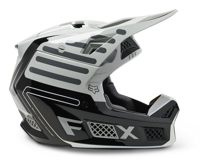 Fox V3 RS RYAKTR Grey Motocross Helmet