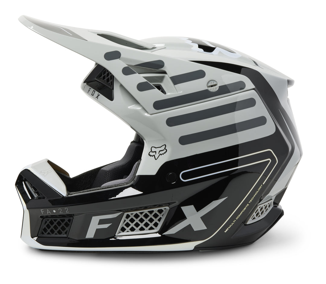 Fox V3 RS RYAKTR Grey Motocross Helmet