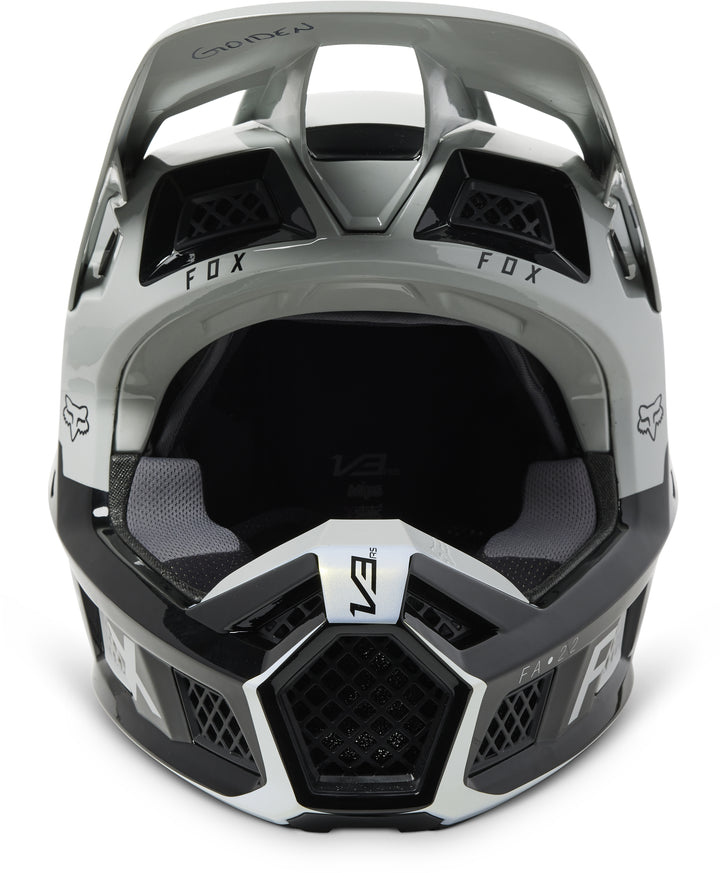 Fox V3 RS RYAKTR Grey Motocross Helmet