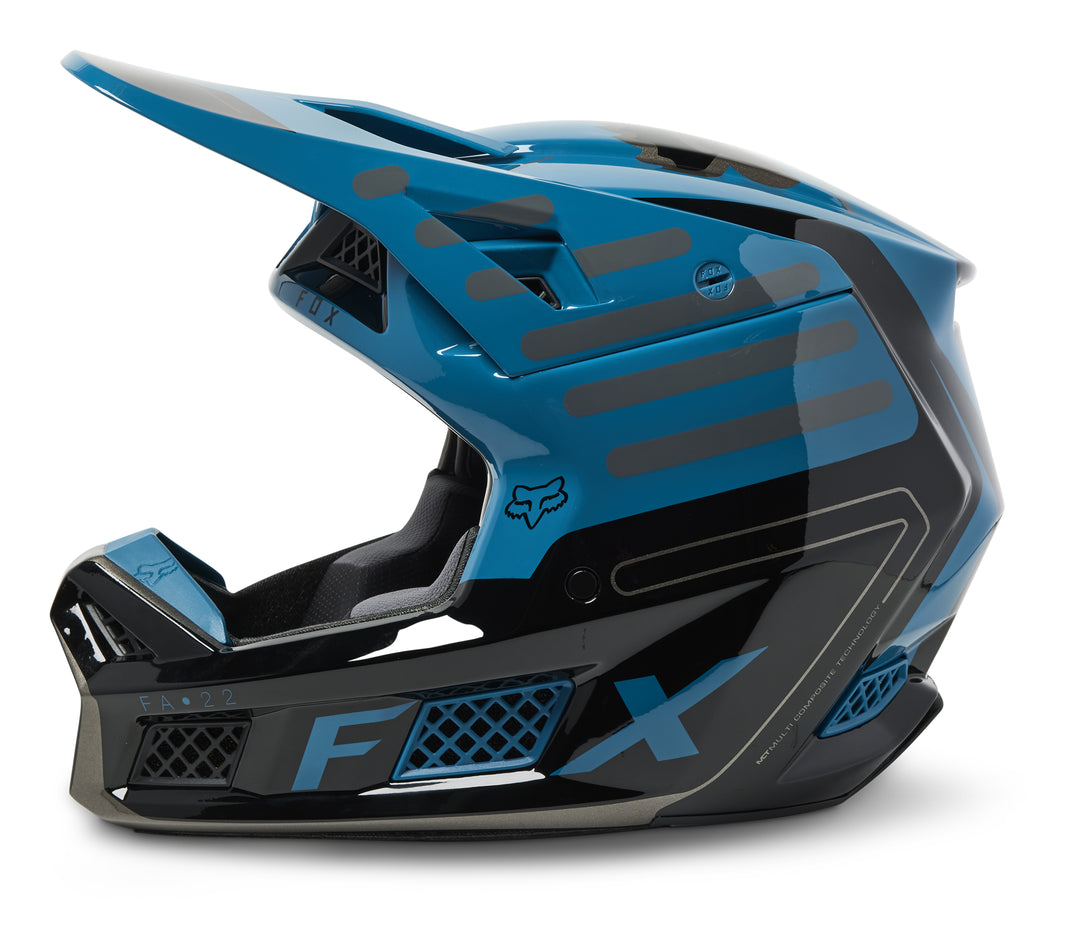 Fox V3 RS RYAKTR Maui Blue Motocross Helmet