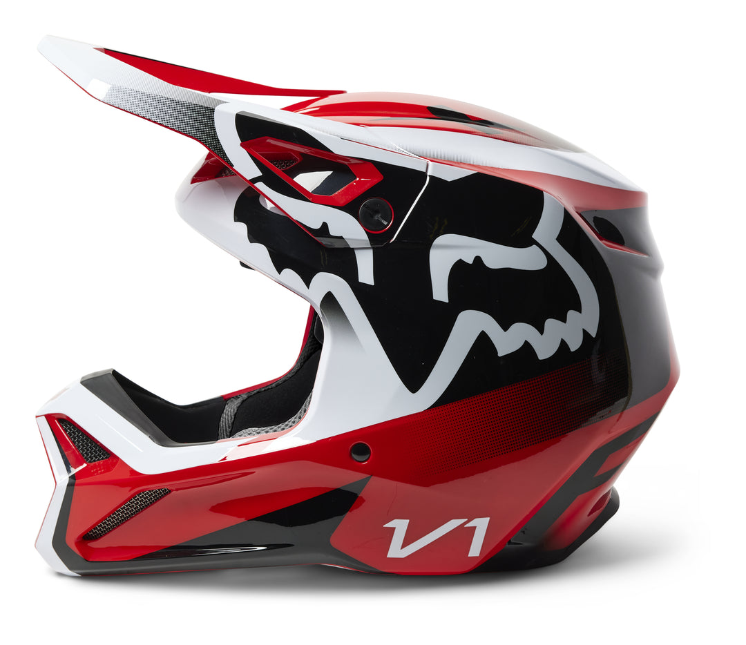 2023 Fox V1 LEED Flo Red Motocross Helmet