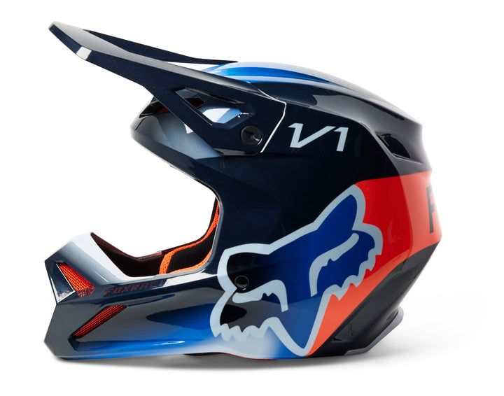 2023 Fox V1 TOXSYK MIDNIGHT BLUE Motocross Helmet